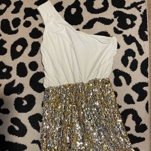 Womens white and Gold party dress